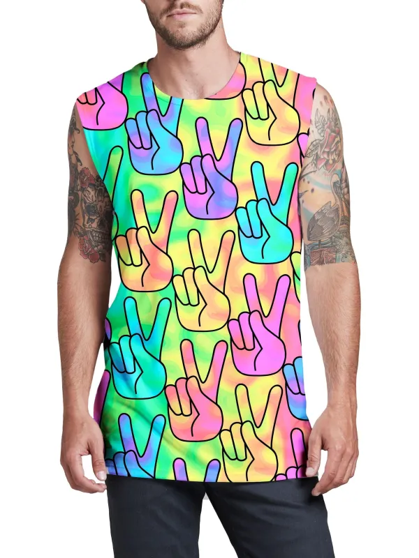 Trippy Peace Signs Men's Muscle Tank sold by iEDM