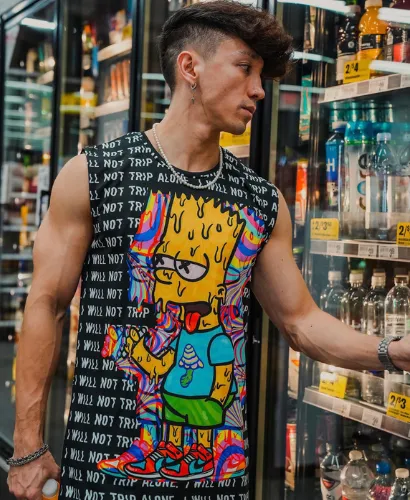 Tripping with Him Men's Muscle Tank sold by iEDM product image thumbnail 2