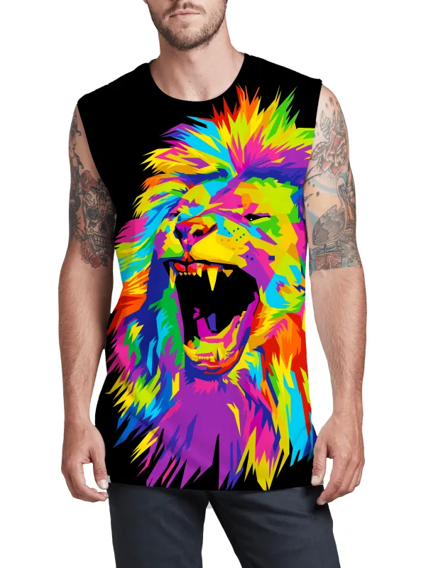 Psychedelic Lion Men's Muscle Tank sold by iEDM