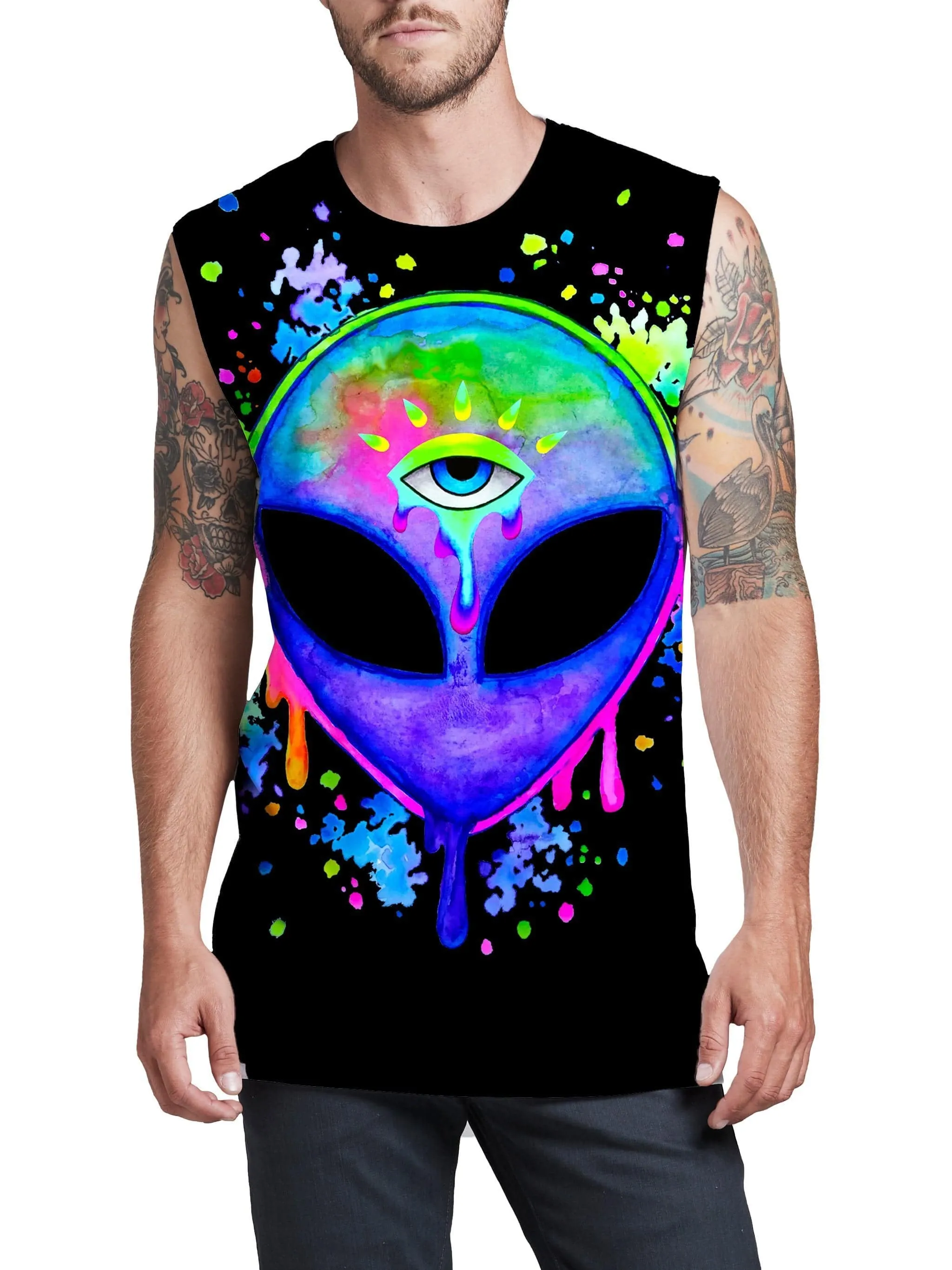 Splatter Alien Men's Muscle Tank sold by iEDM