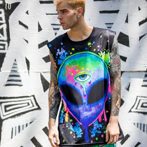 Splatter Alien Men's Muscle Tank sold by iEDM product image thumbnail 2