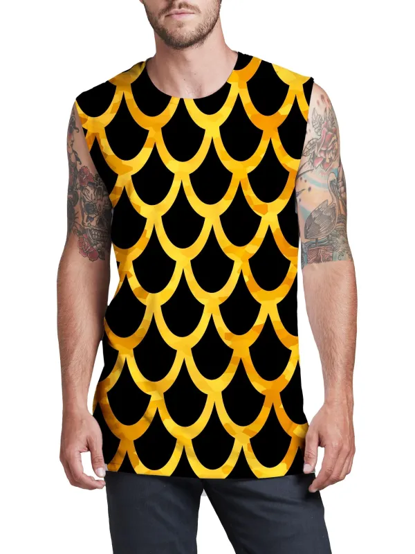 Mermaid Scales Gold Men's Muscle Tank sold by iEDM