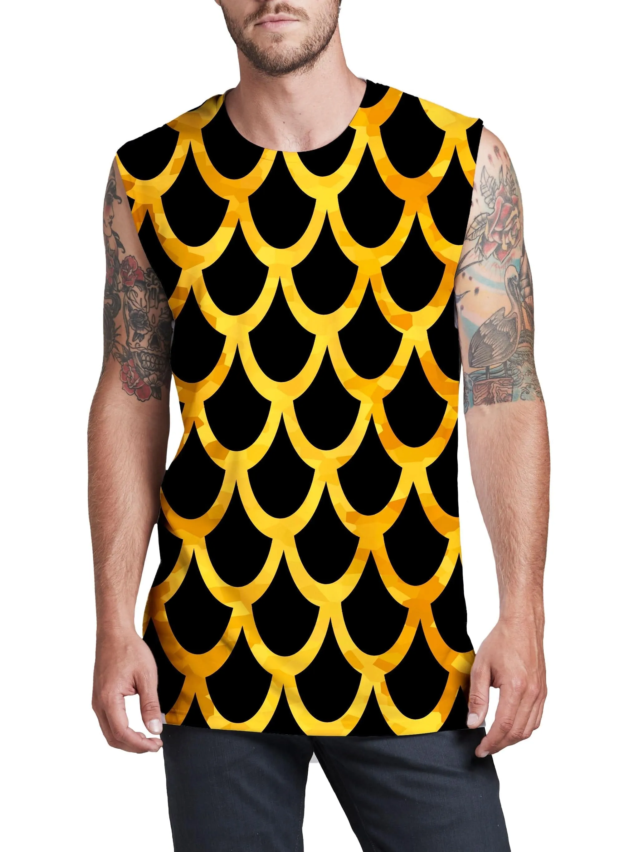 Mermaid Scales Gold Men's Muscle Tank sold by iEDM