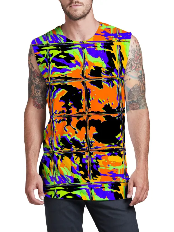 Orange Violet Rave Glitch Men's Muscle Tank sold by iEDM