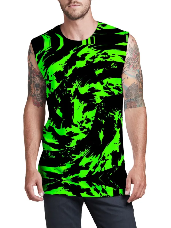 Neon Graffiti Paint Splatter Men's Muscle Tank sold by iEDM