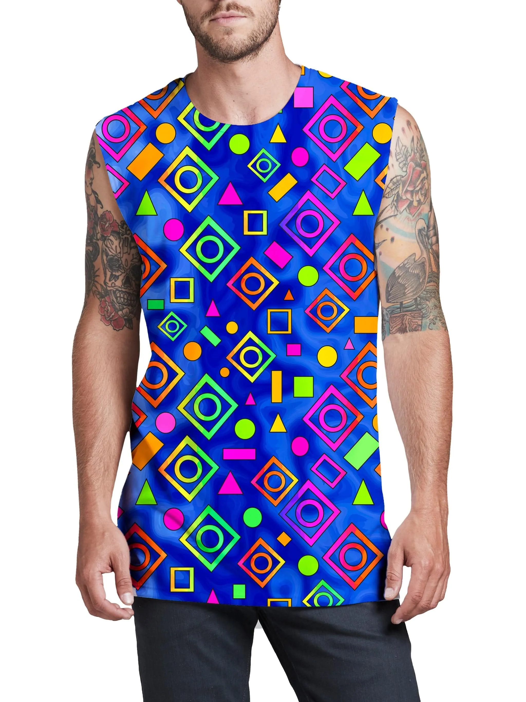 Geometric On Blue Men's Muscle Tank sold by iEDM