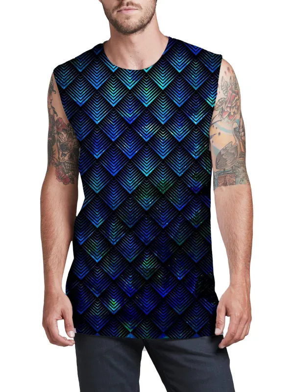Galactic Dragon Scale Teal Men's Muscle Tank sold by iEDM