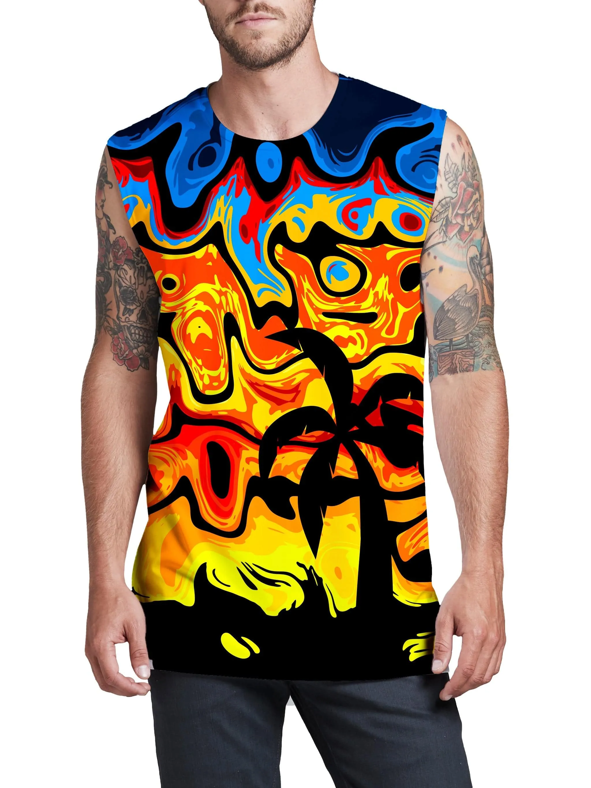Abstract Summer Sunset Men's Muscle Tank sold by iEDM