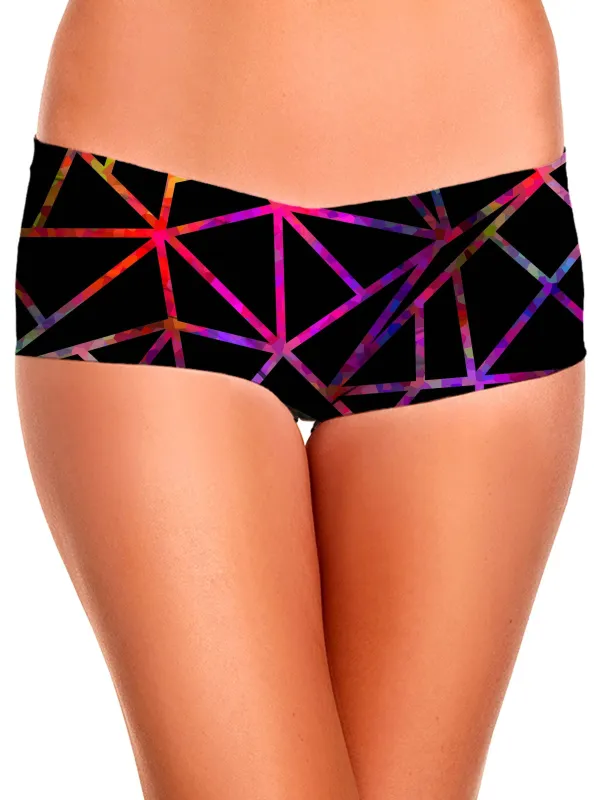 Webbed Geometric Booty Shorts made by iEDM