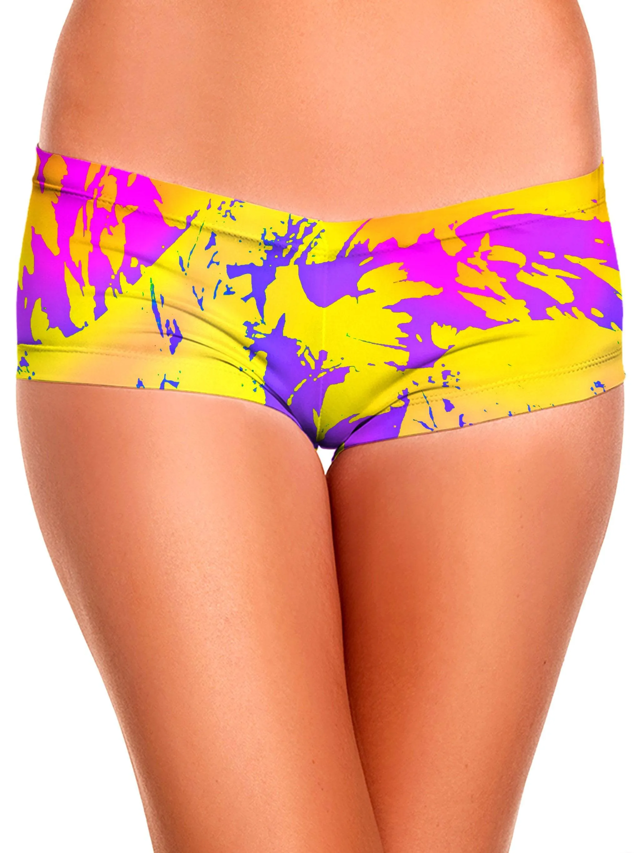 Tropical Ombre Paint Splatter Graffiti Booty Shorts sold by iEDM