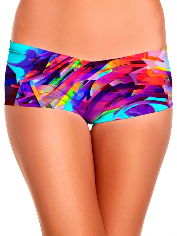 Rainbow Graffiti Explosion Booty Shorts sold by iEDM