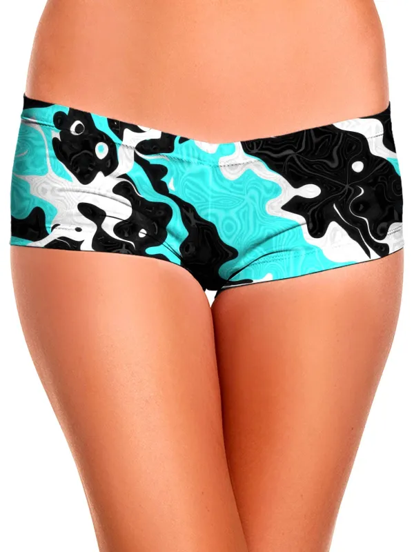 Oil Spill Rave Camo Booty Shorts sold by iEDM