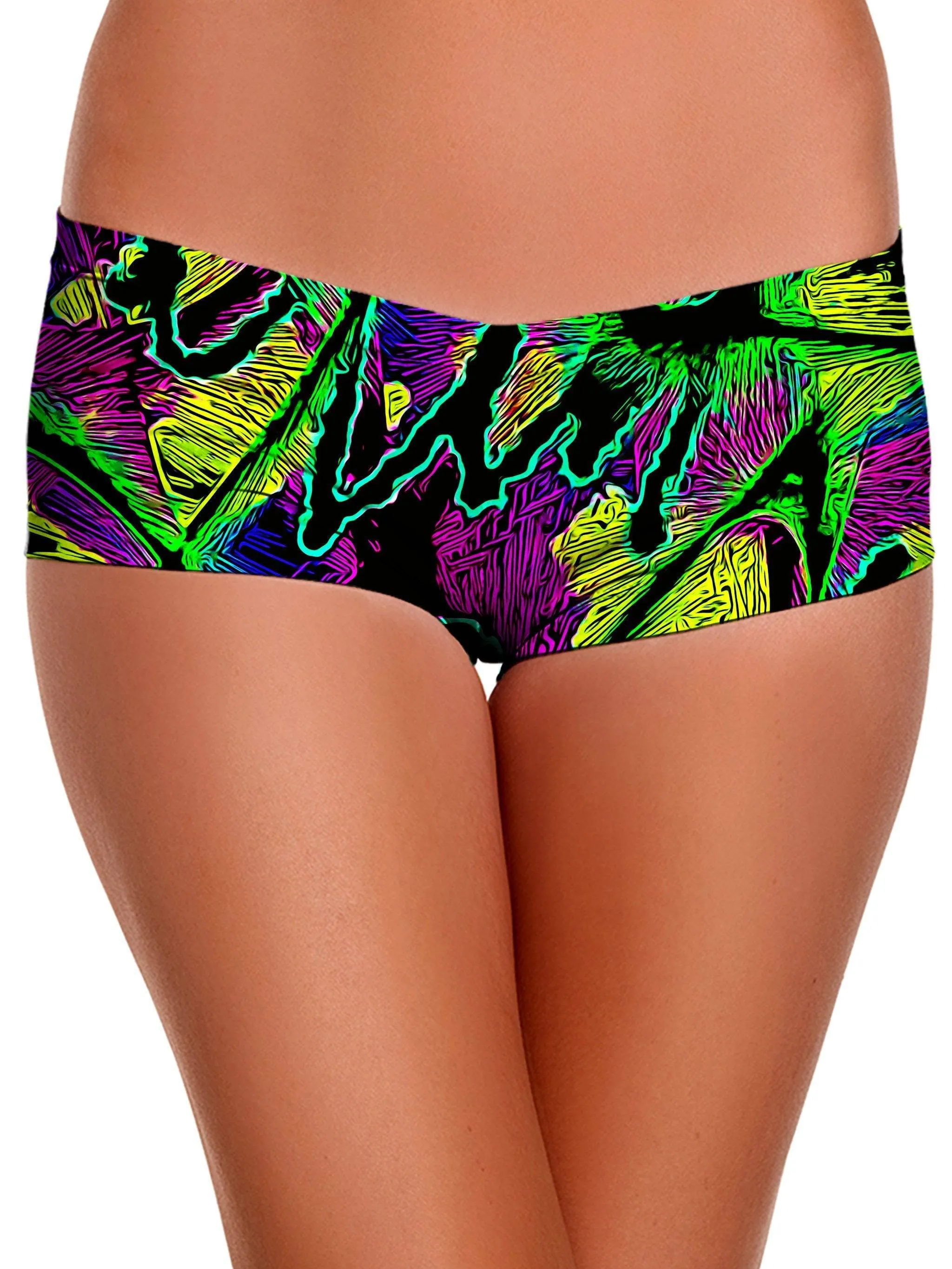 Neon Graffiti Booty Shorts sold by iEDM