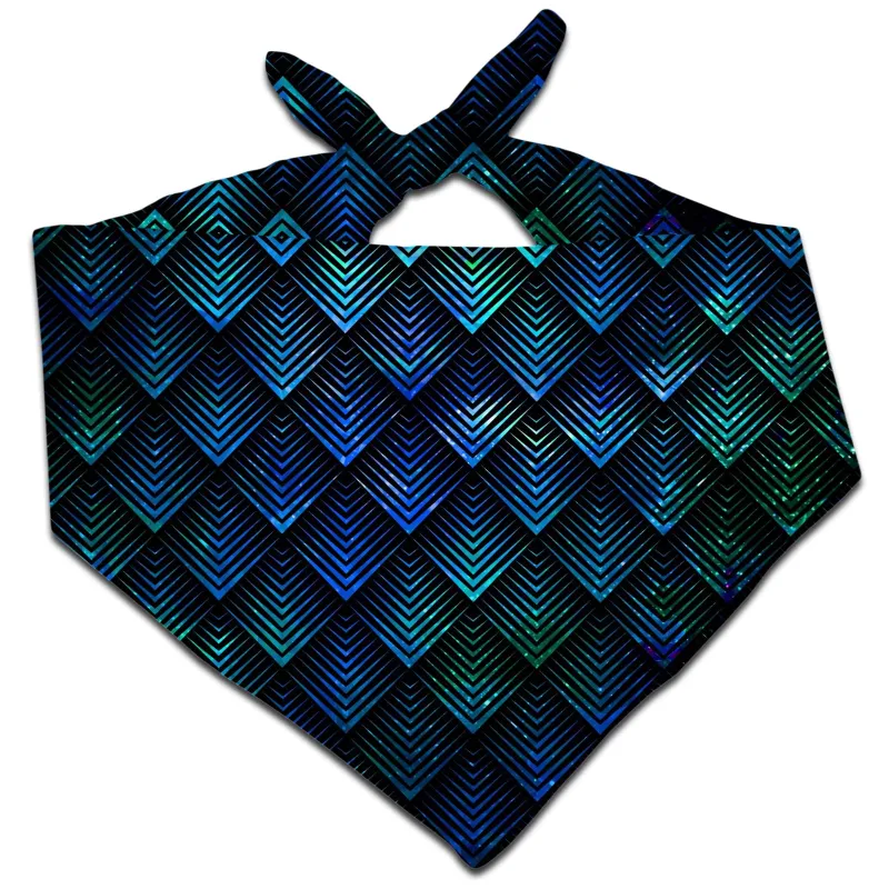 Galactic Dragon Scale Teal Bandana sold by iEDM