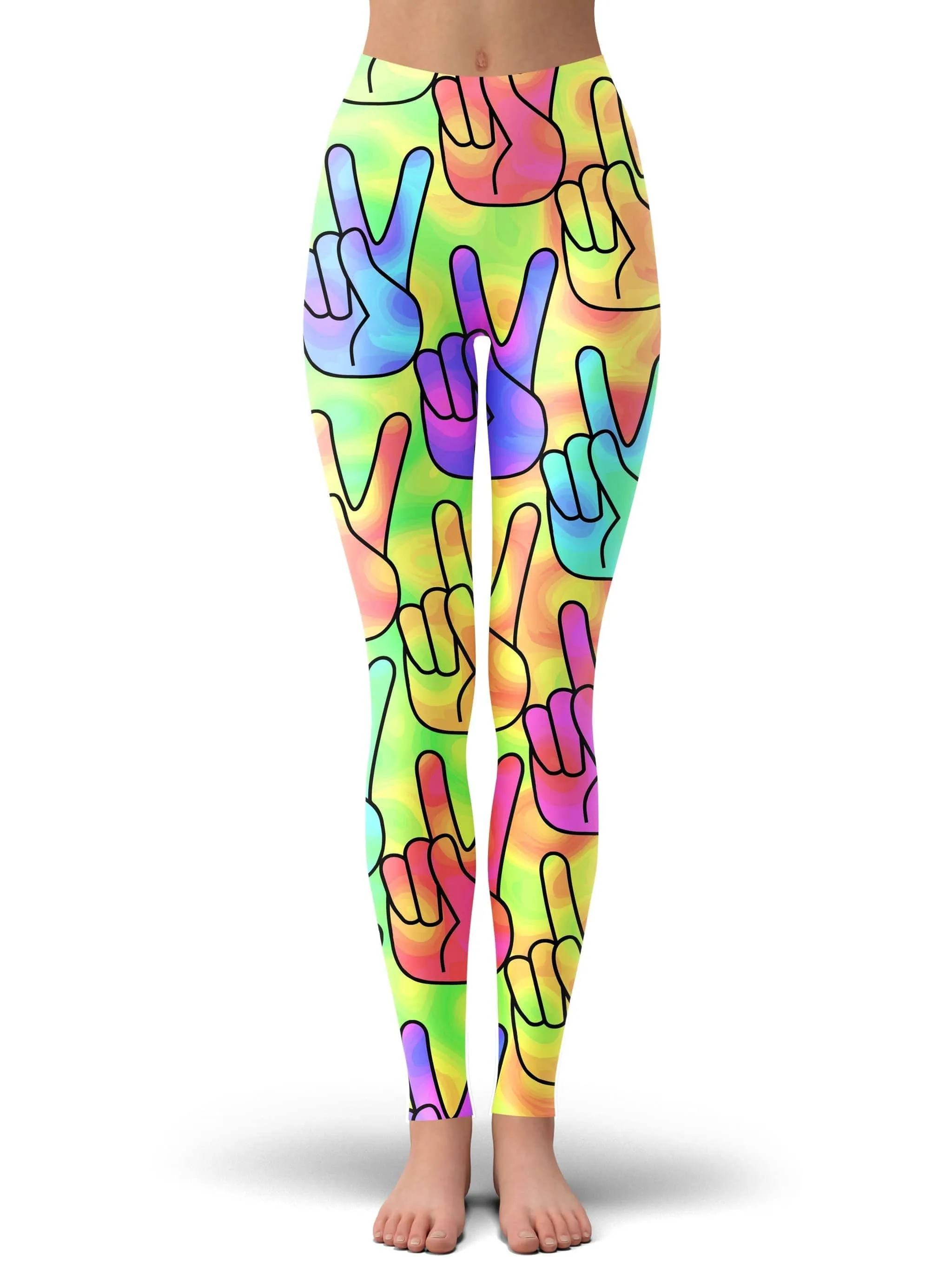 Trippy Peace Signs Leggings sold by iEDM