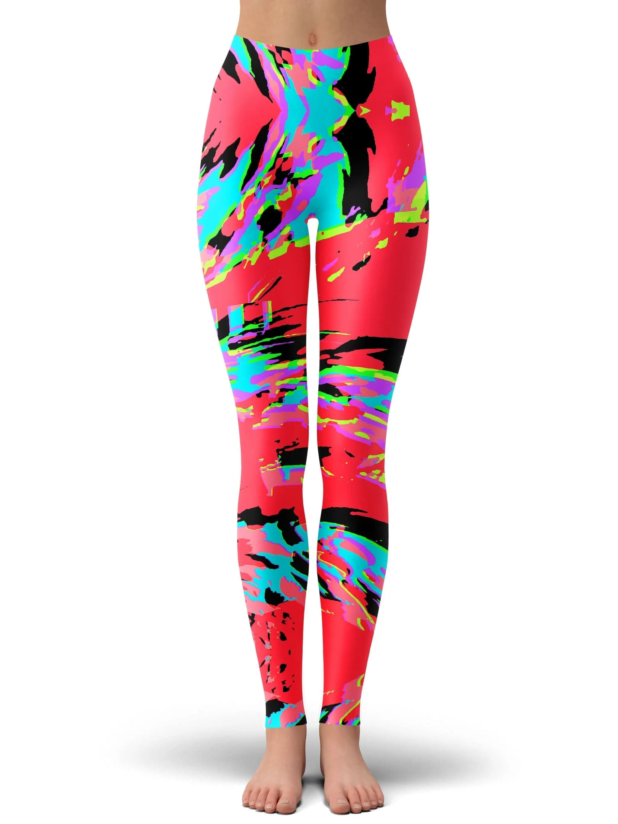 Tropical Coral Glitch Leggings sold by iEDM