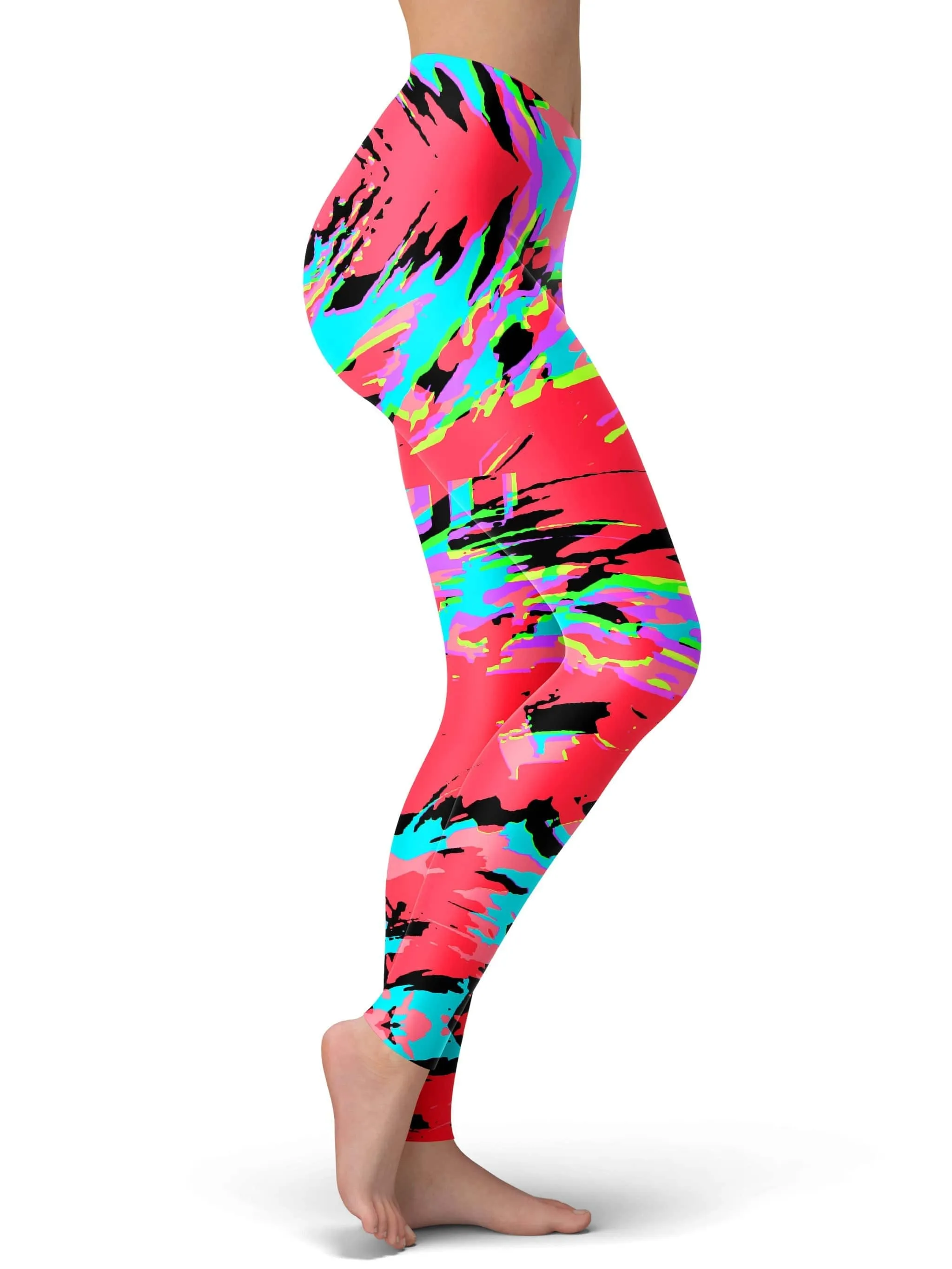 Tropical Coral Glitch Leggings sold by iEDM product image thumbnail 2