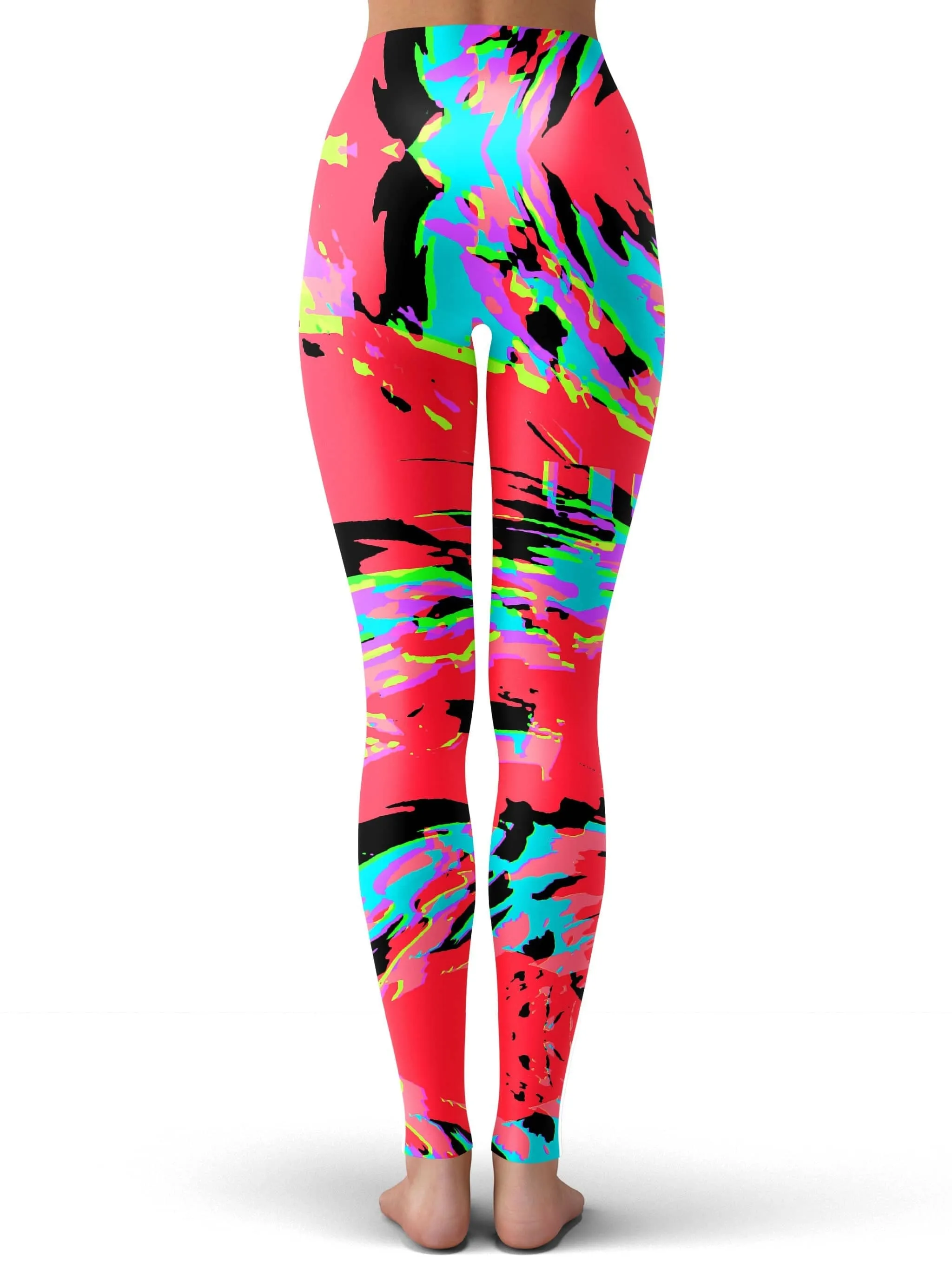 Tropical Coral Glitch Leggings sold by iEDM product image thumbnail 3