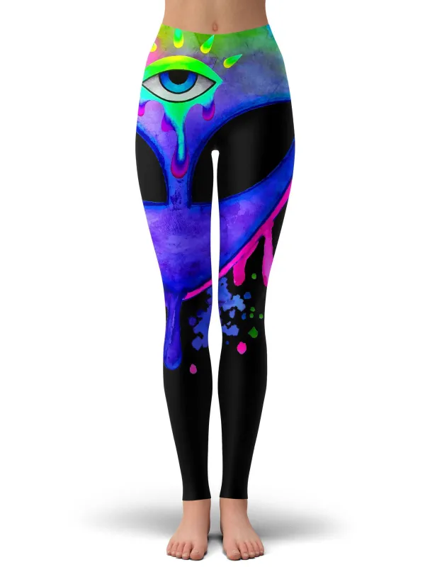 Splatter Alien Purple Leggings sold by iEDM