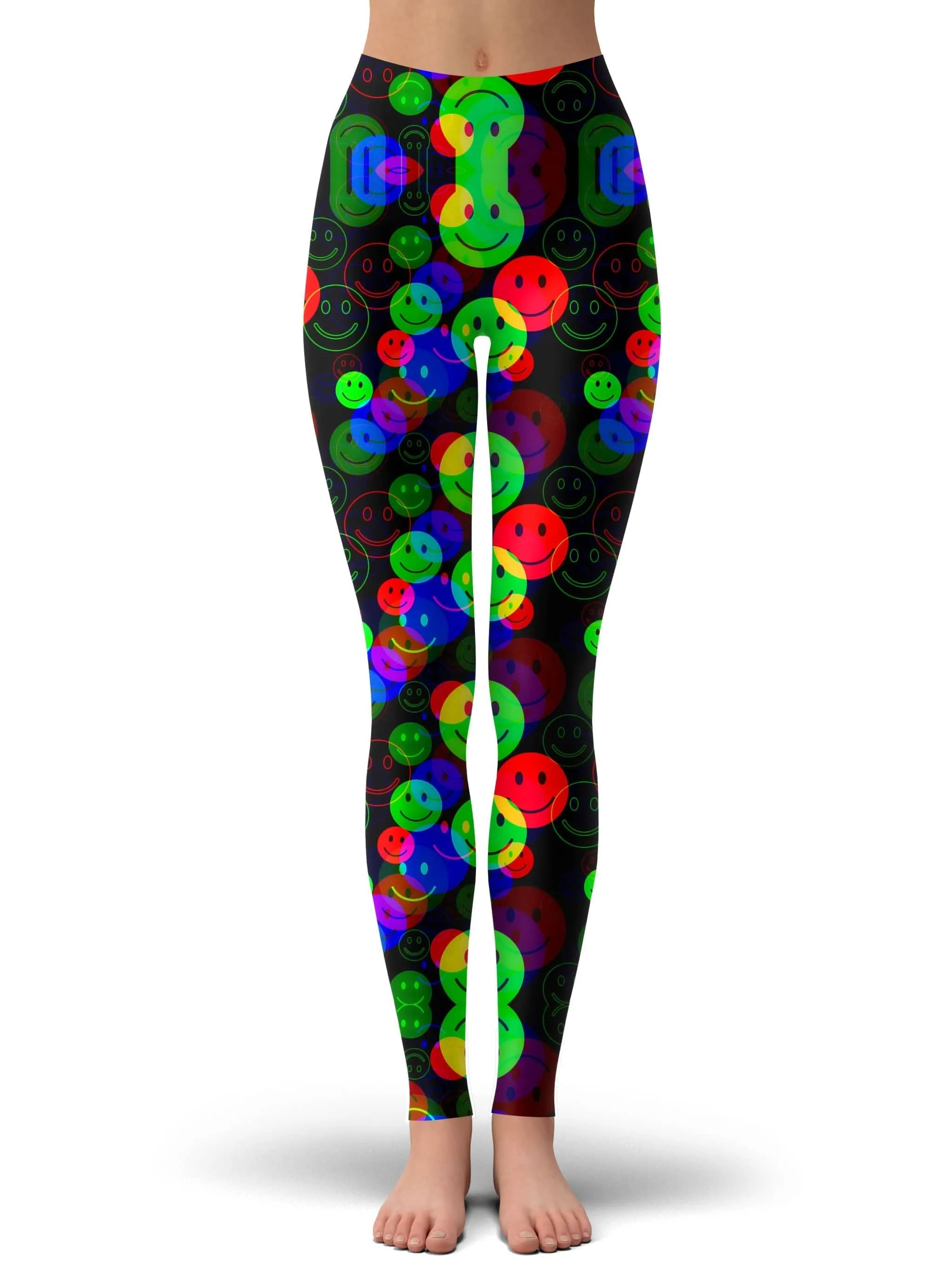 RGB Smile Glitch Leggings sold by iEDM