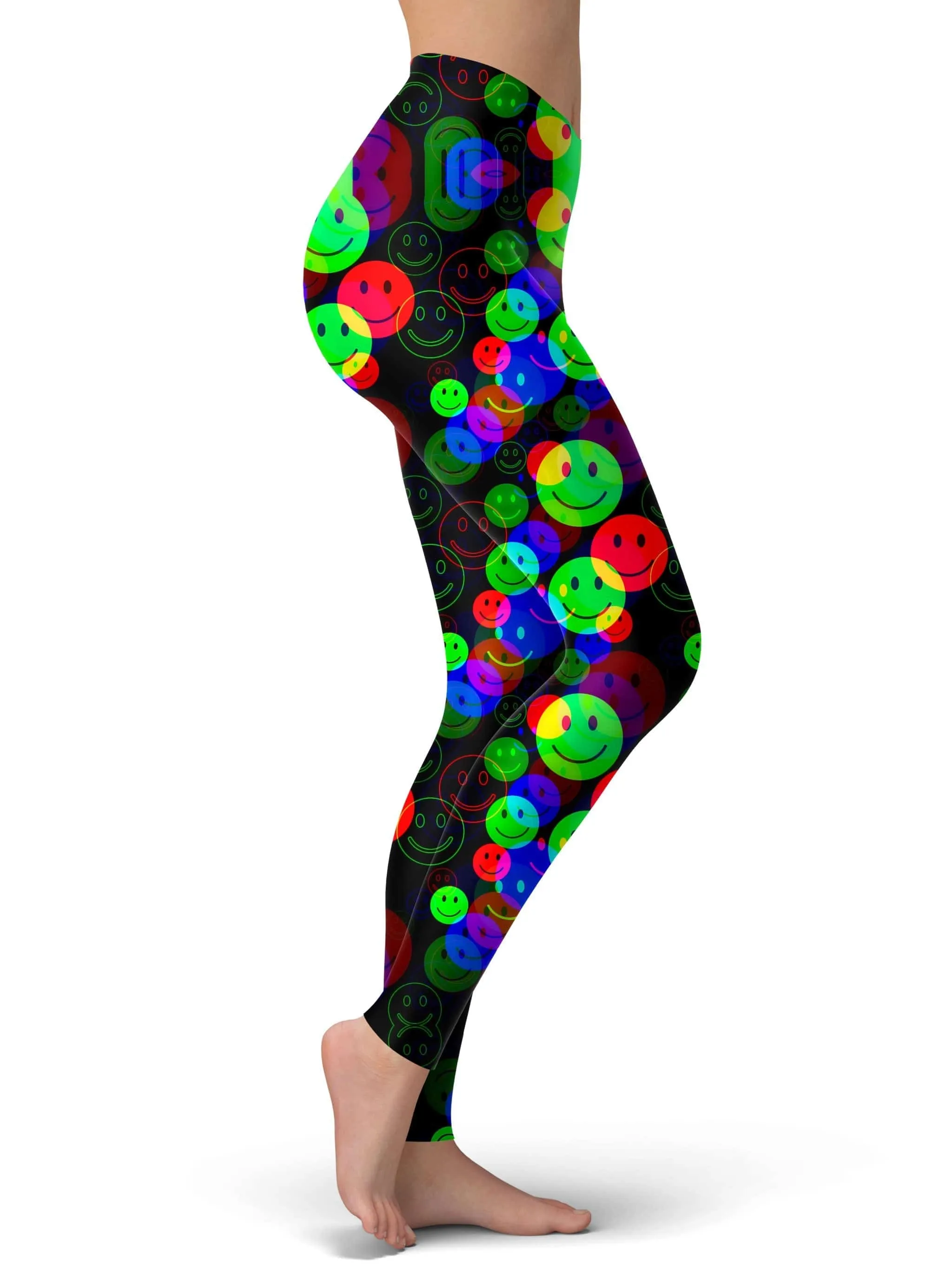 RGB Smile Glitch Leggings sold by iEDM product image thumbnail 2