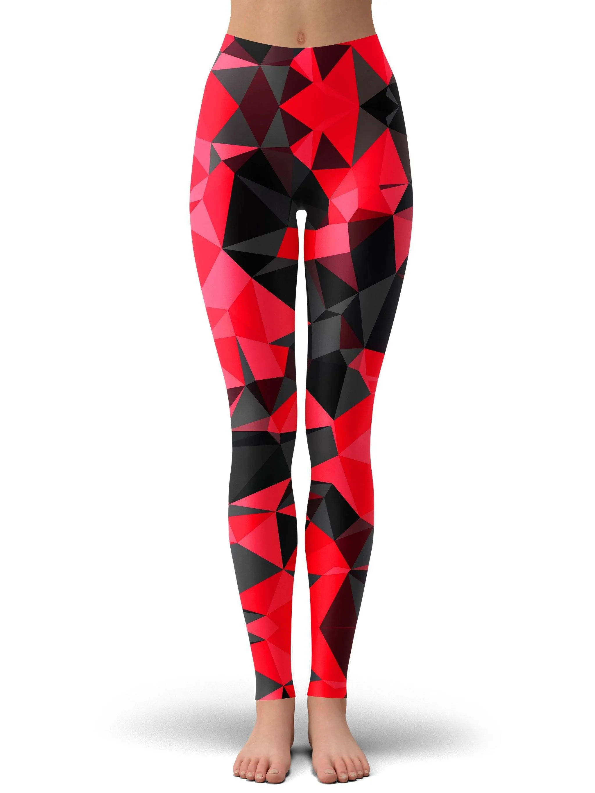 Red and Black Geo Leggings sold by iEDM