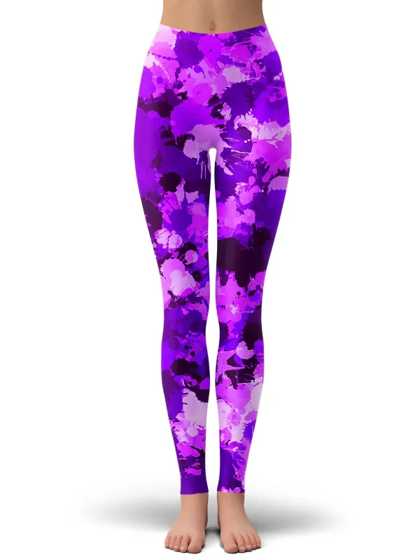 Purple Paint Splatter Leggings sold by iEDM