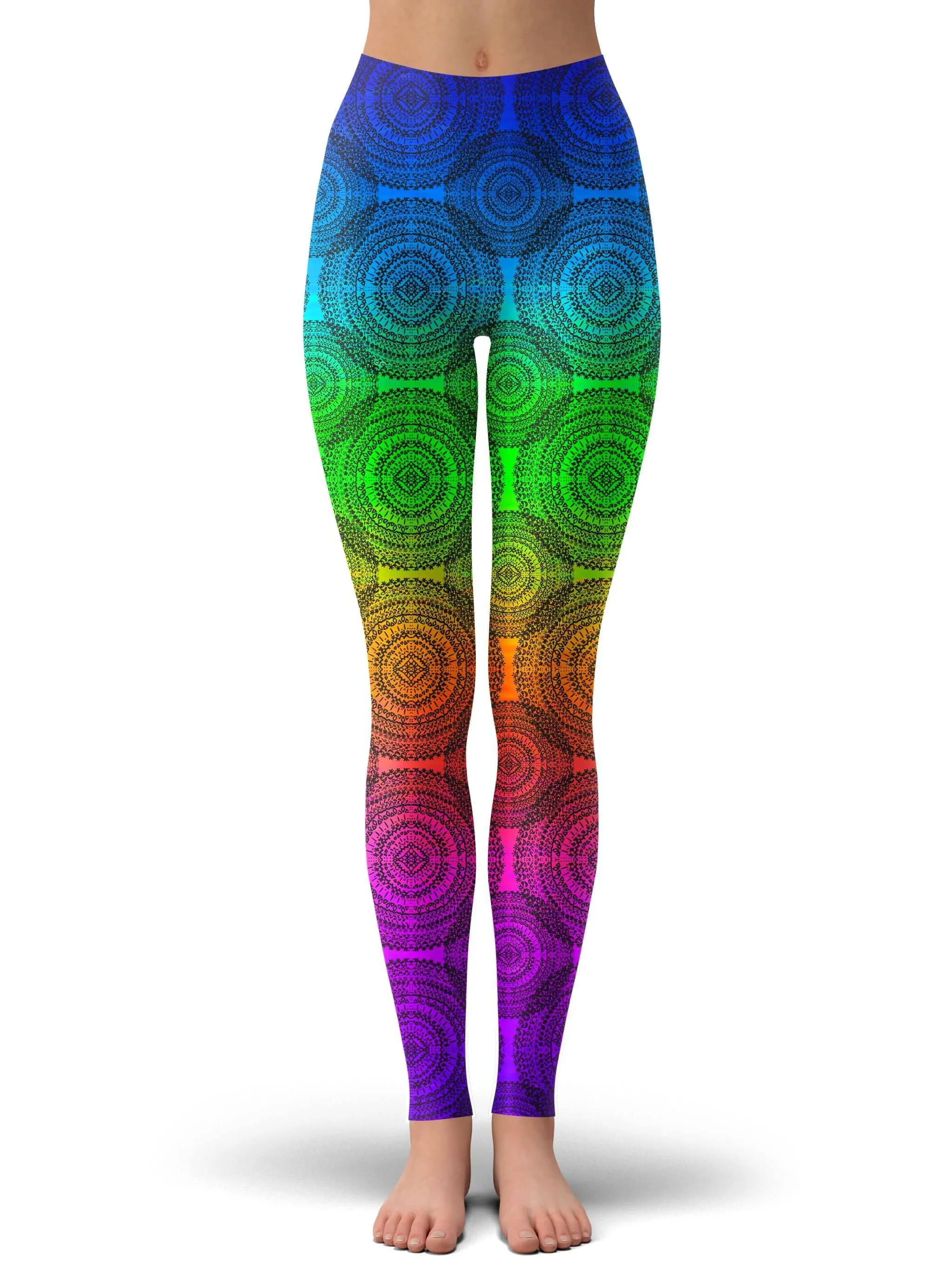 Rainbow Mandala Leggings sold by iEDM