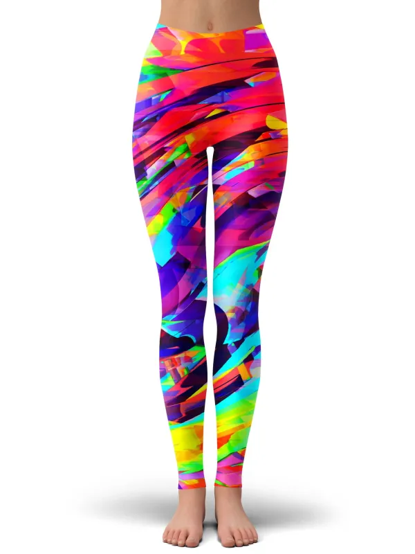 Rainbow Graffiti Explosion Leggings sold by iEDM