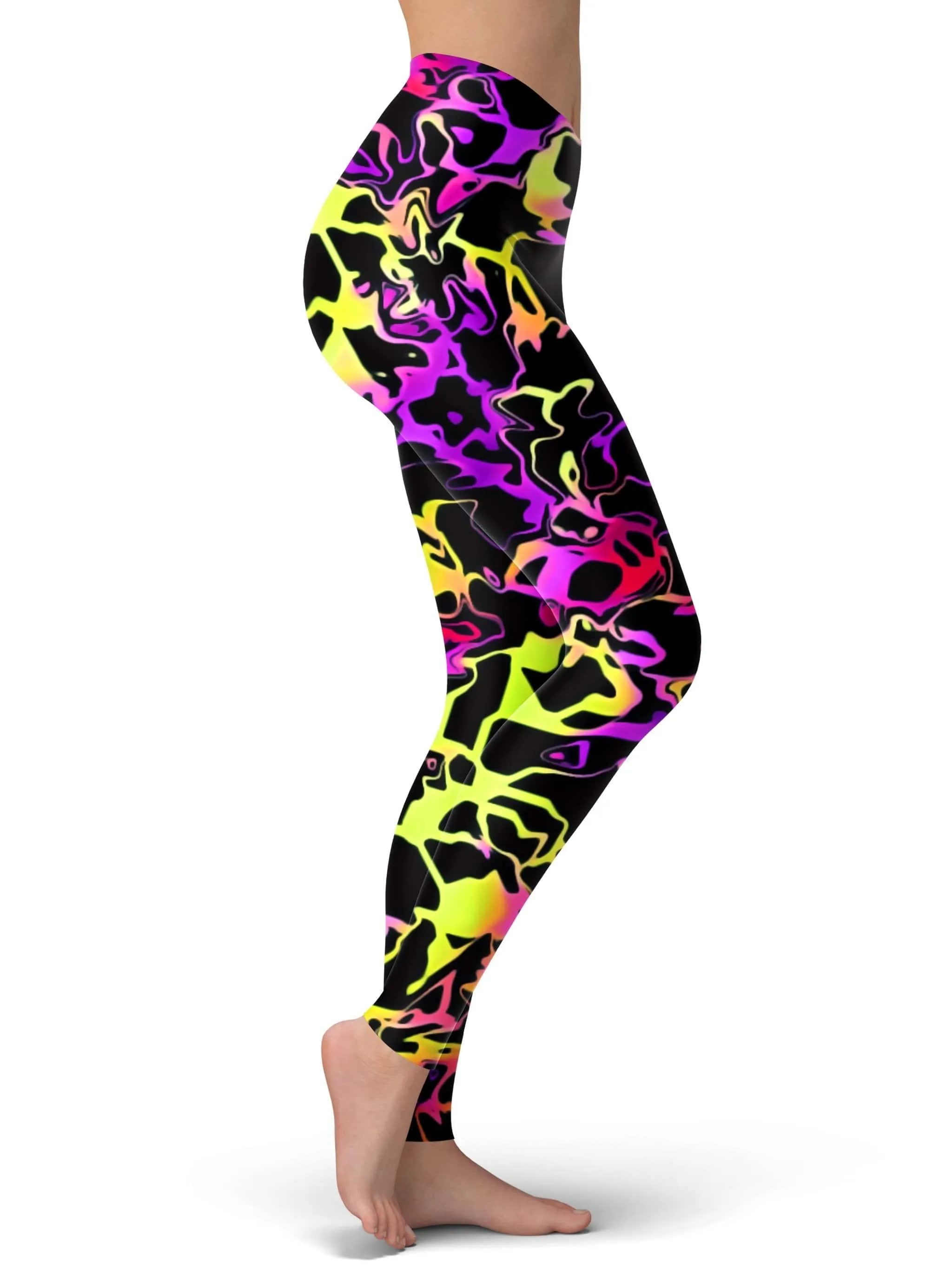 Psychedelic Rainbow Leopard Leggings sold by iEDM product image thumbnail 2