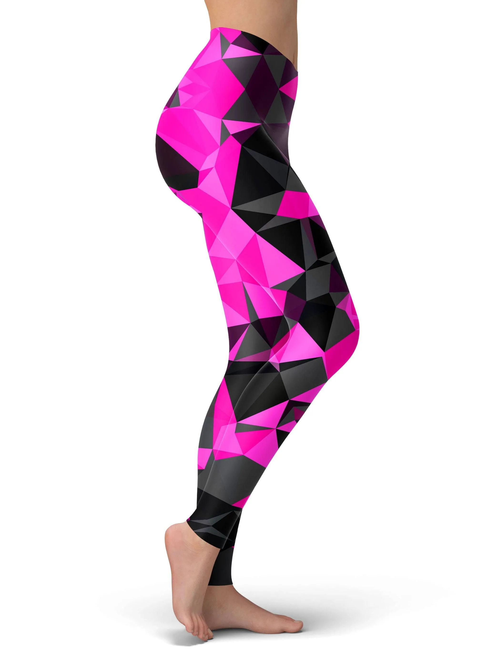 Pink and Black Geo Leggings sold by iEDM product image thumbnail 2