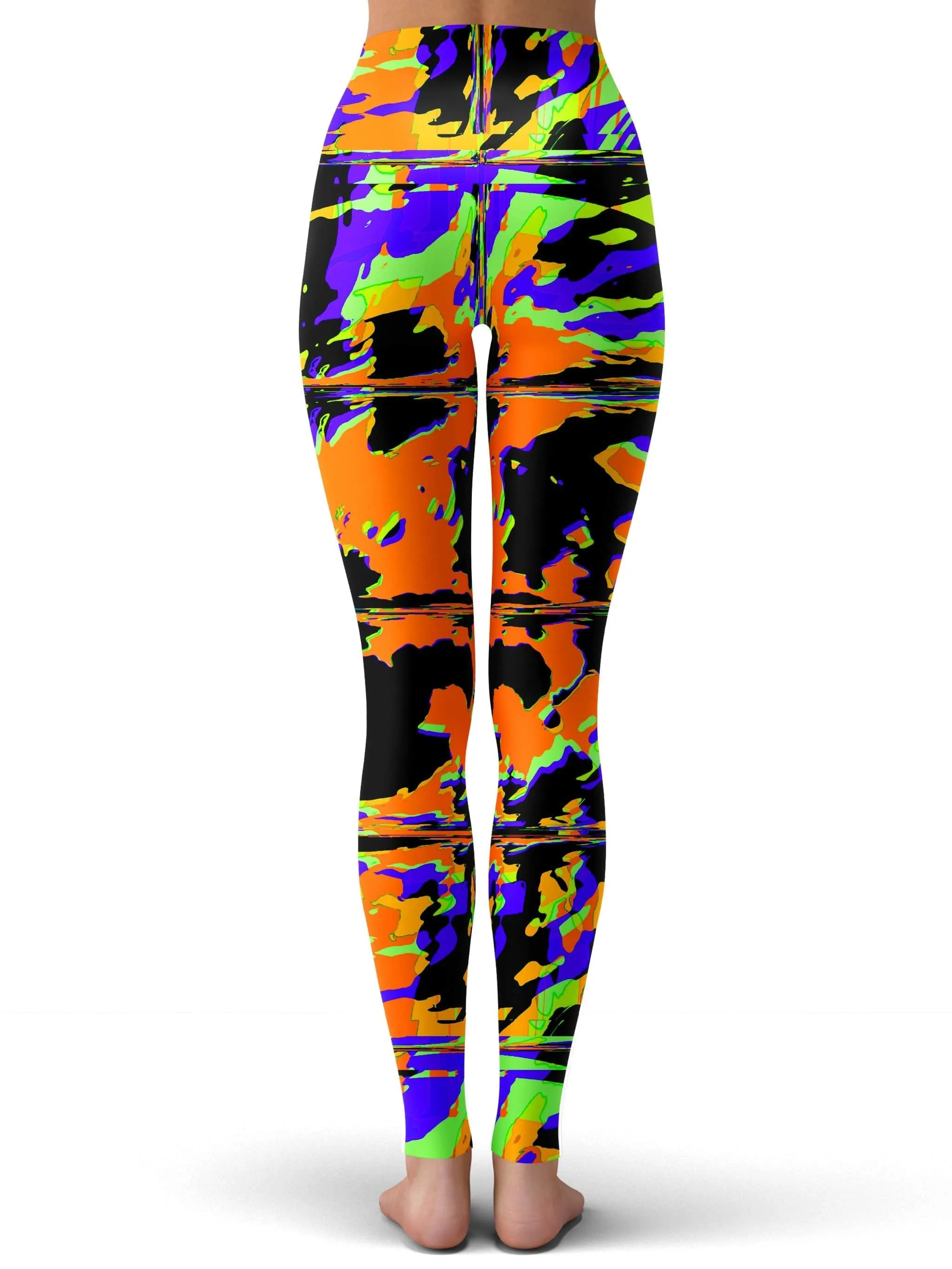 Orange Violet Rave Glitch Leggings sold by iEDM product image thumbnail 3