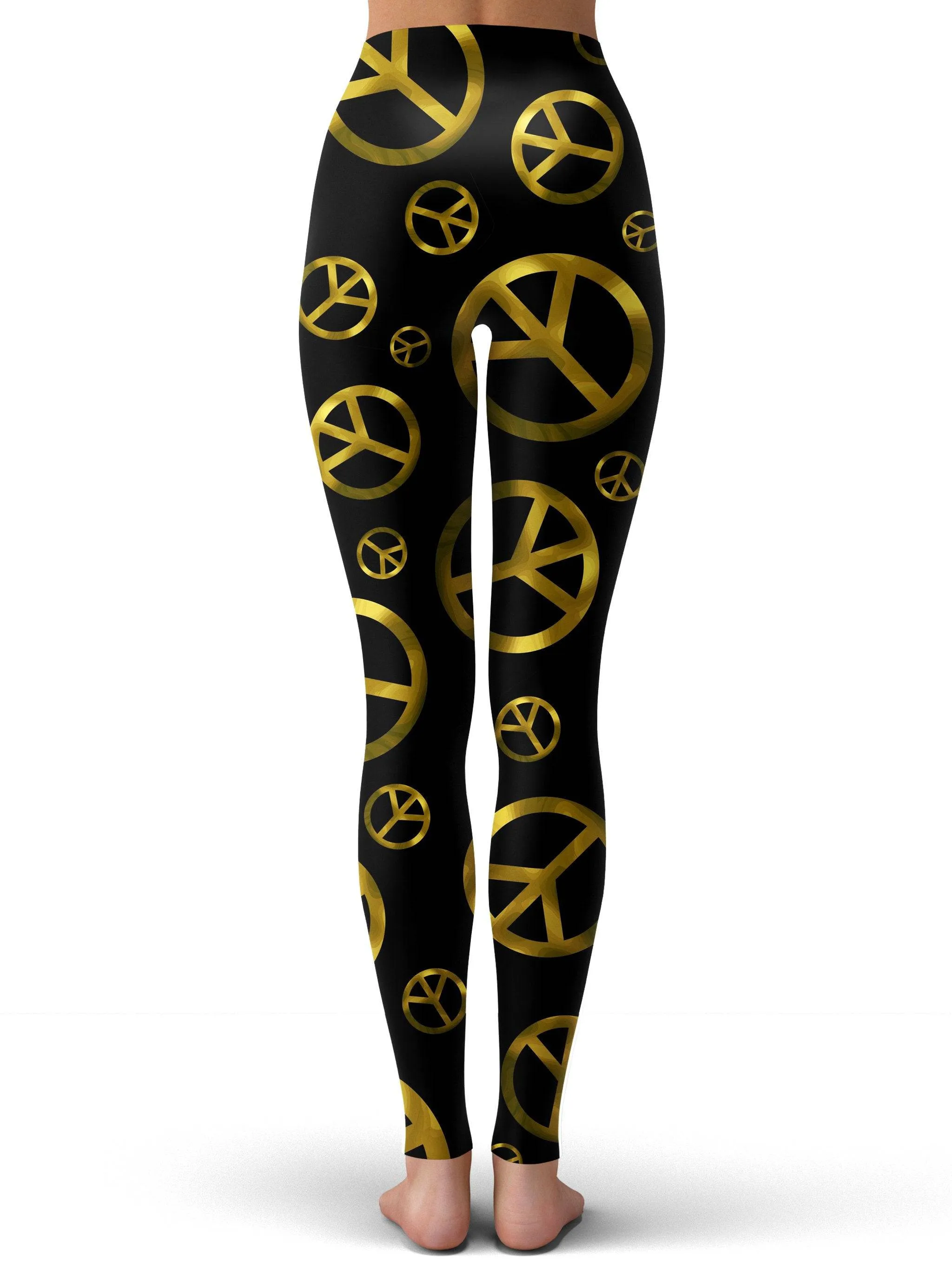 Peace Sign Gold Leggings sold by iEDM product image thumbnail 3