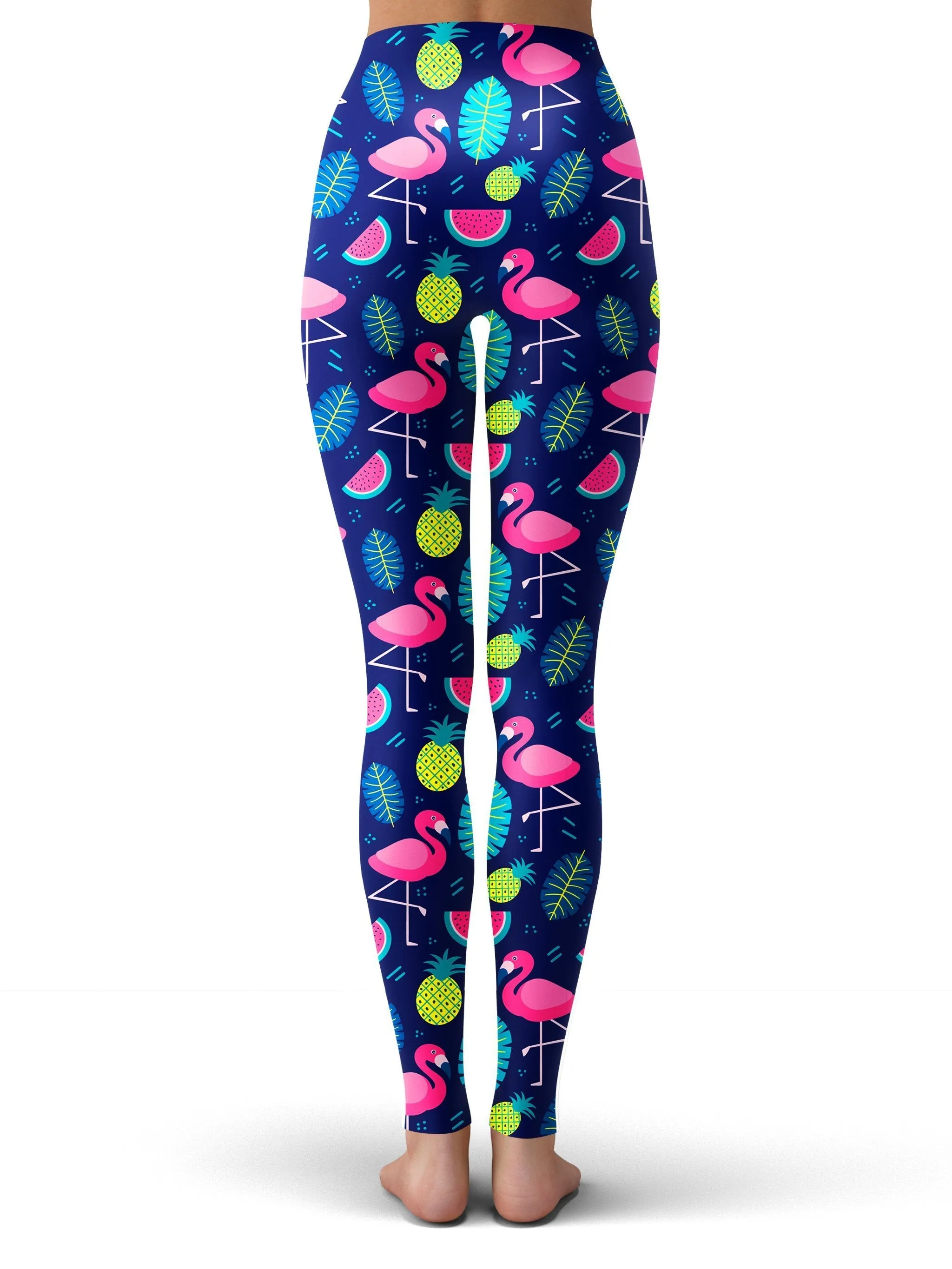 Neon Flamingos Leggings sold by iEDM product image thumbnail 2