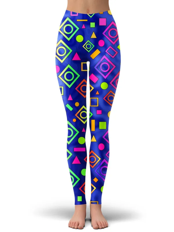 Geometric On Blue Leggings sold by iEDM