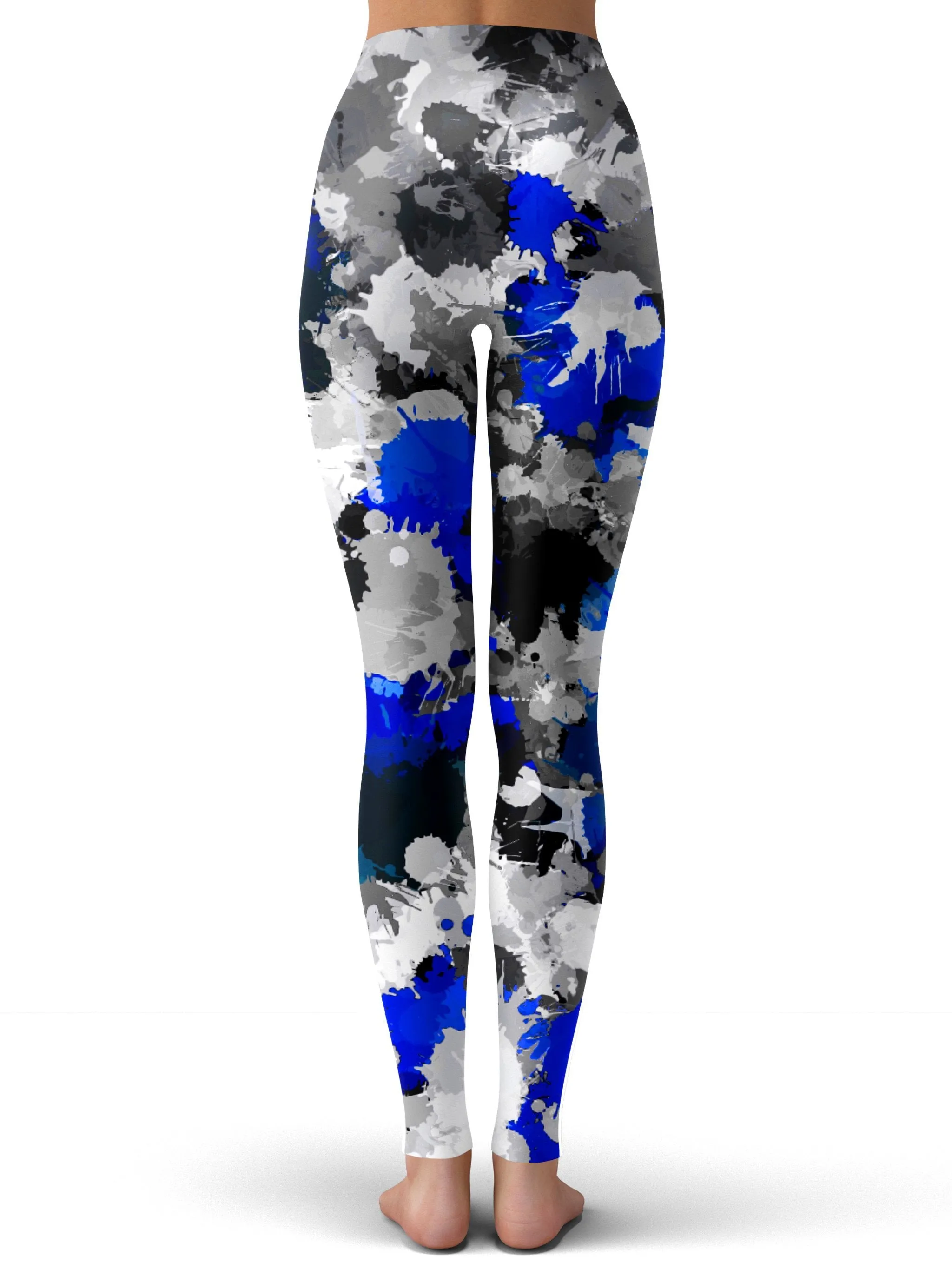 Blue and Grey Paint Splatter Leggings sold by iEDM product image thumbnail 2