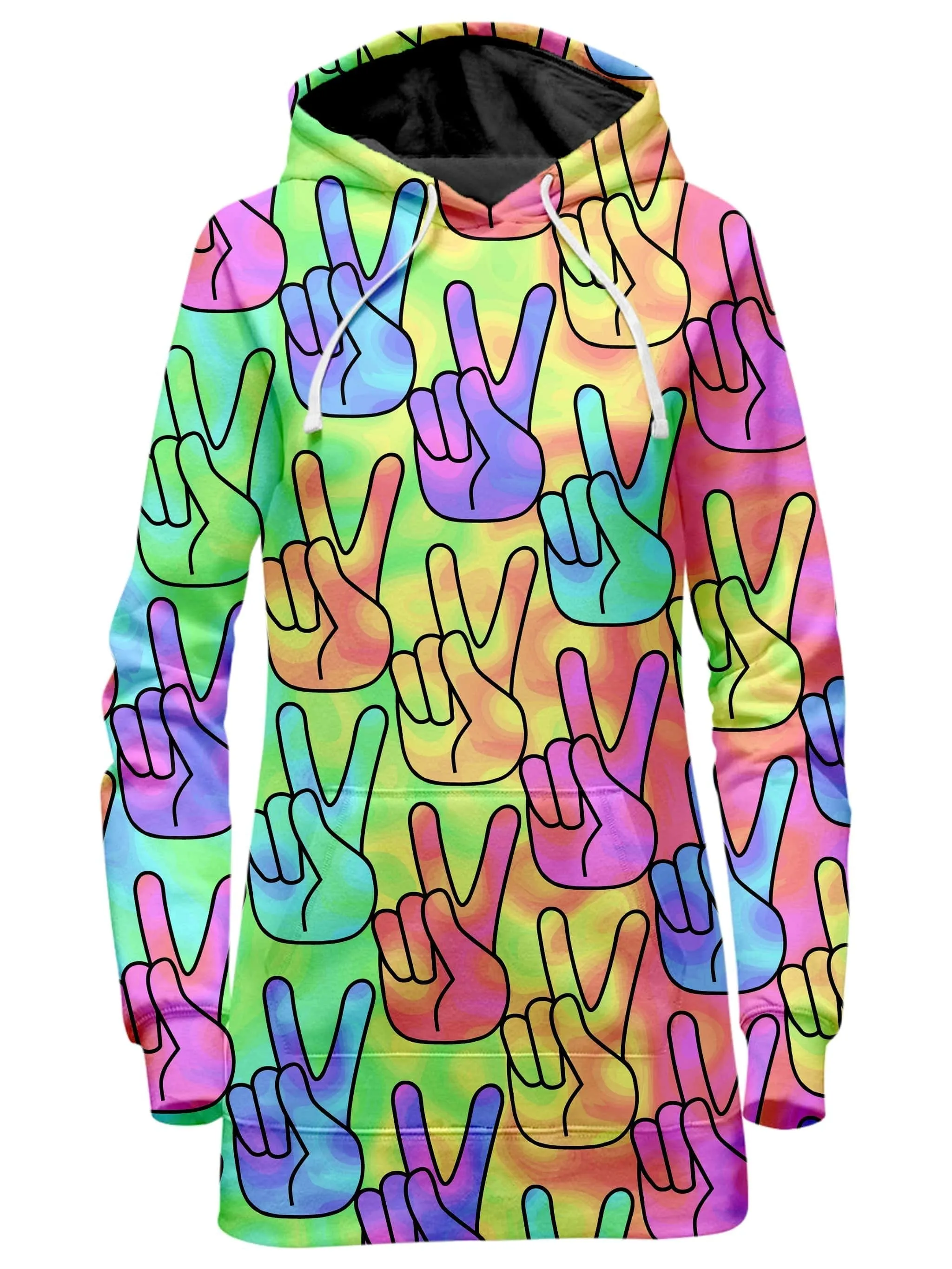 Trippy Peace Signs Hoodie Dress sold by iEDM