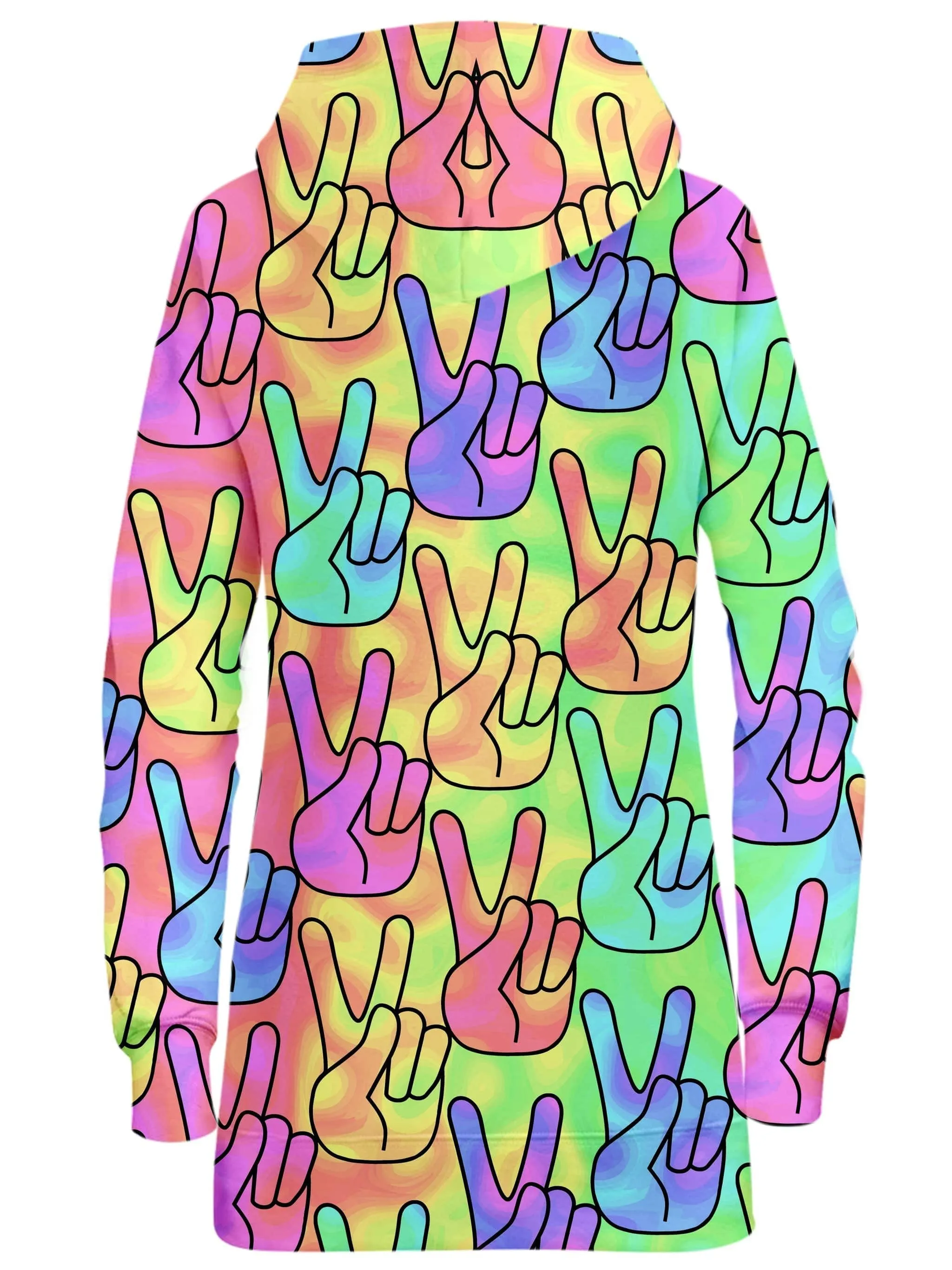 Trippy Peace Signs Hoodie Dress sold by iEDM product image thumbnail 2