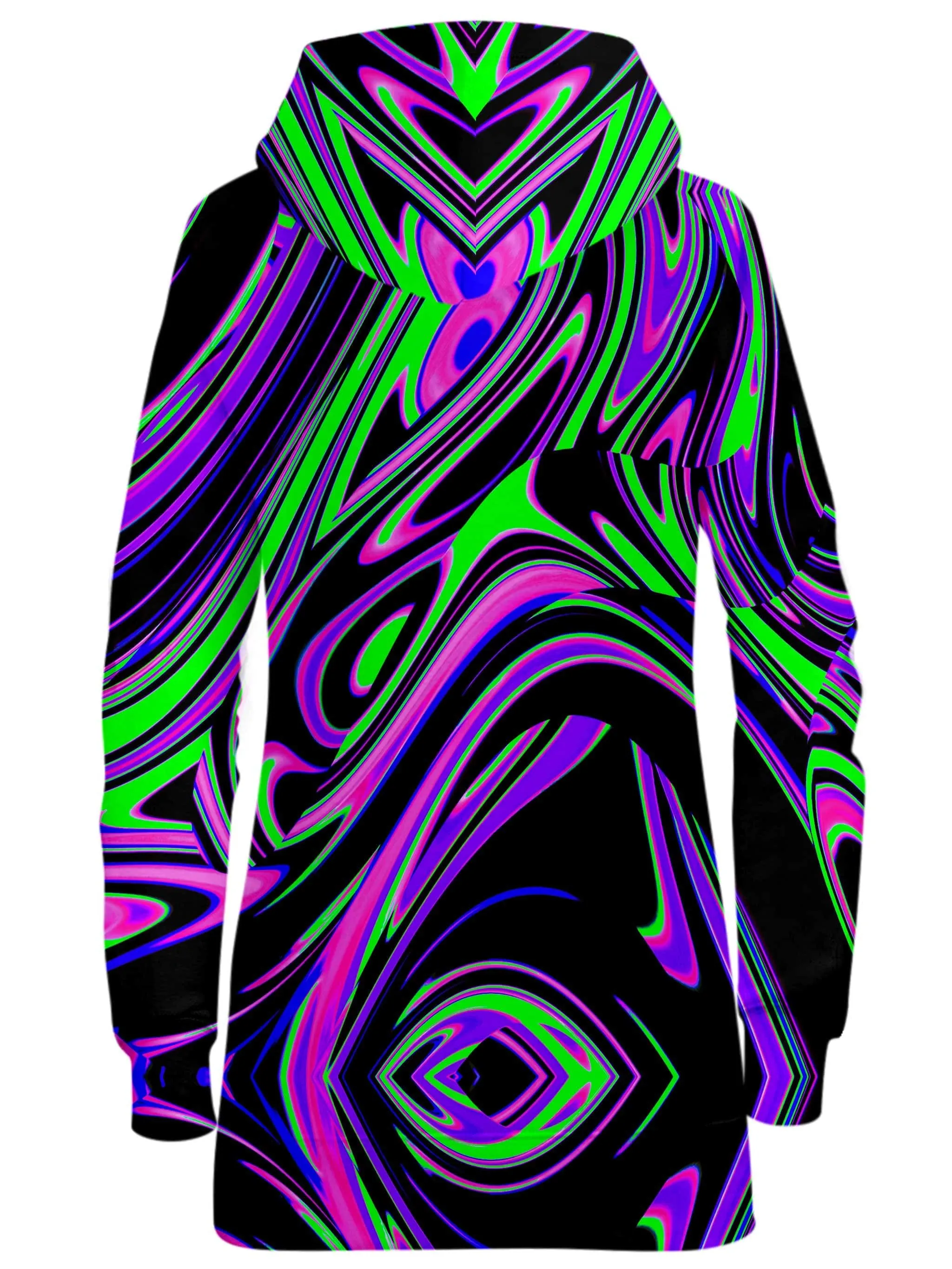 Violet and Lime Blackout Drip Hoodie Dress sold by iEDM product image thumbnail 2