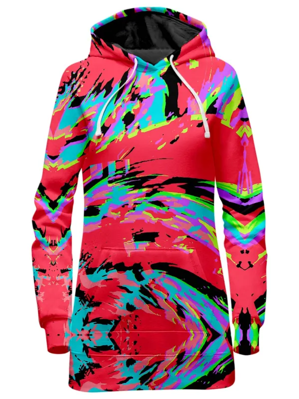 Tropical Coral Glitch Hoodie Dress sold by iEDM