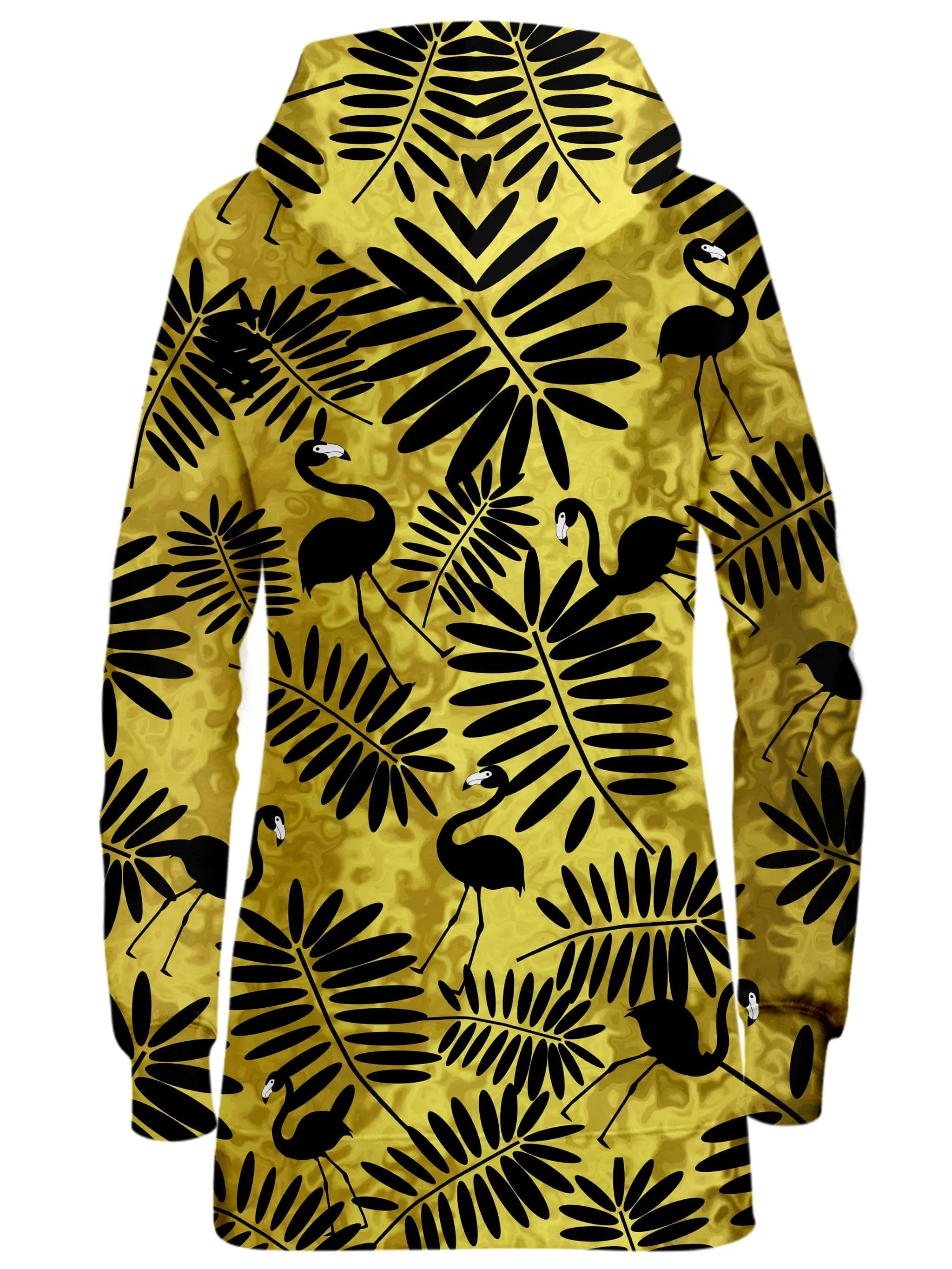 Tropical Black Flamingos Hoodie Dress sold by iEDM product image thumbnail 2