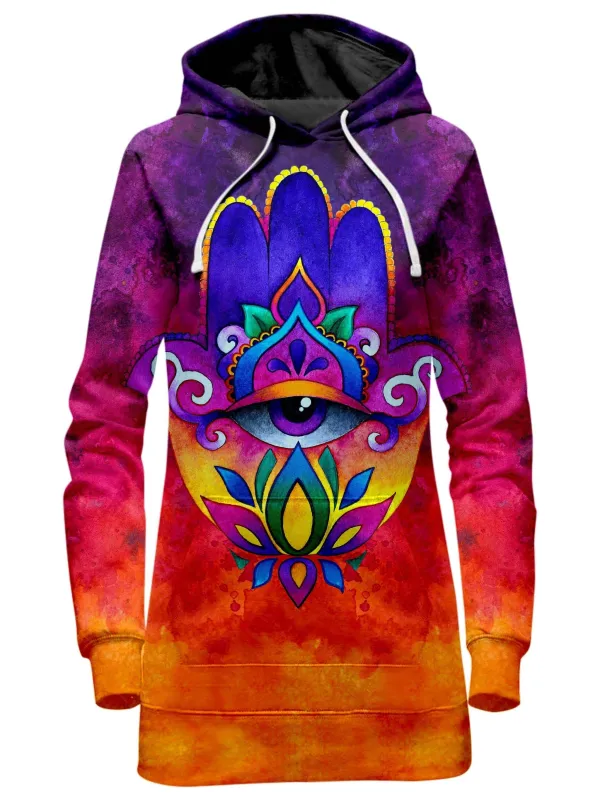 Sunset Hamsa Hoodie Dress sold by iEDM