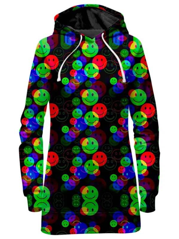 RGB Smile Glitch Hoodie Dress sold by iEDM