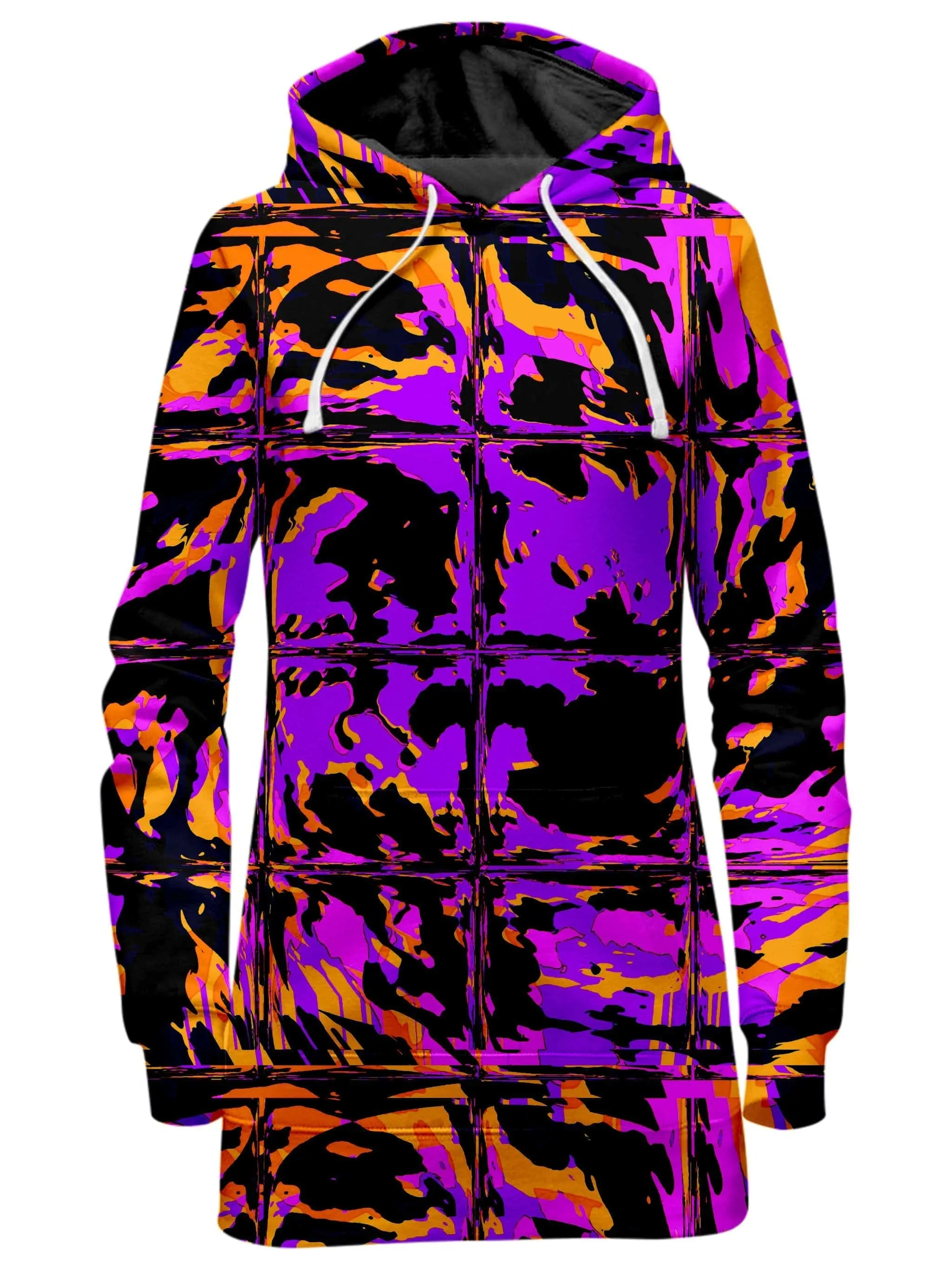 Purple Blackout Rave Glitch Hoodie Dress sold by iEDM