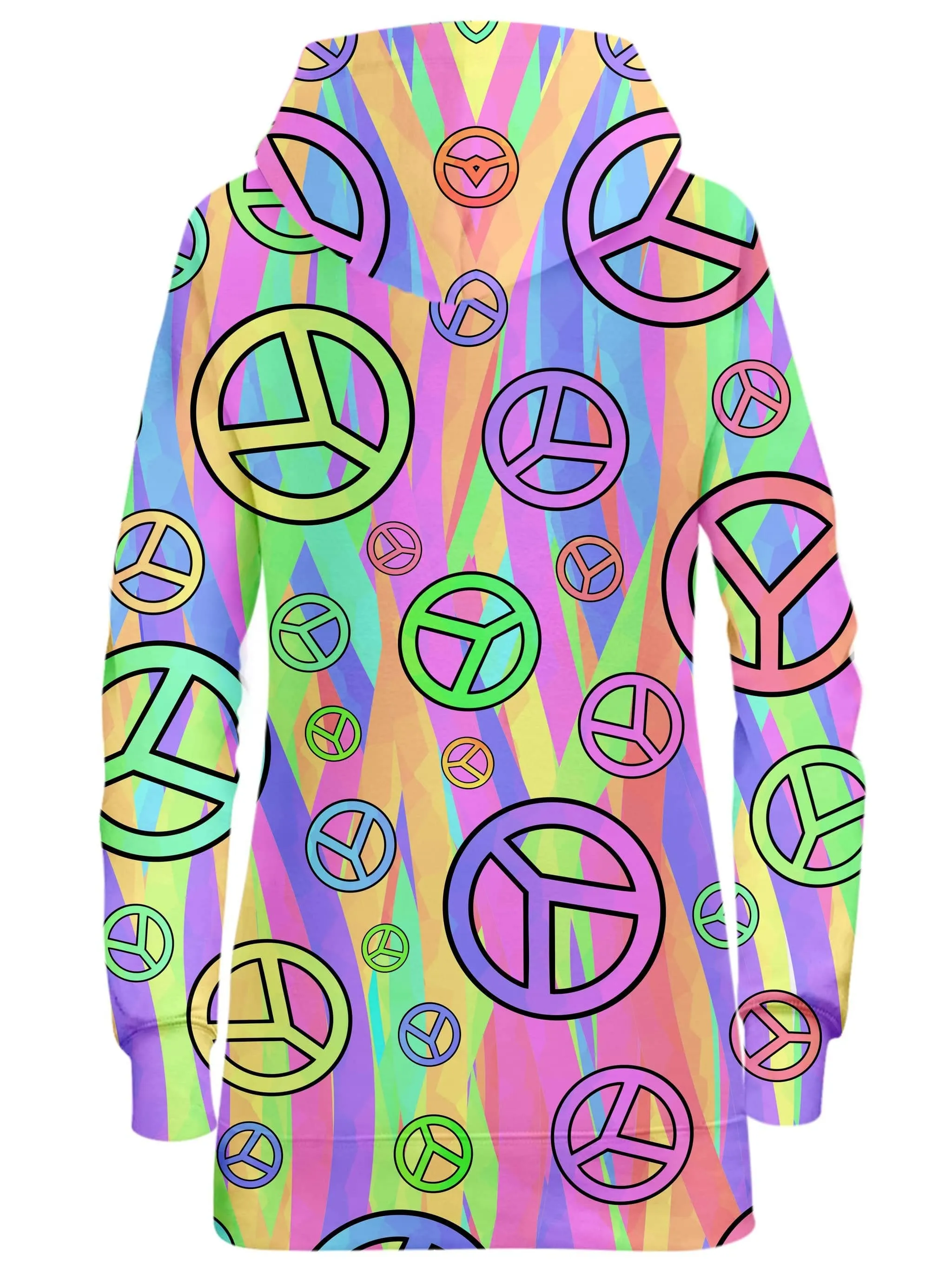 Retro Peace Symbol Hoodie Dress sold by iEDM product image thumbnail 2