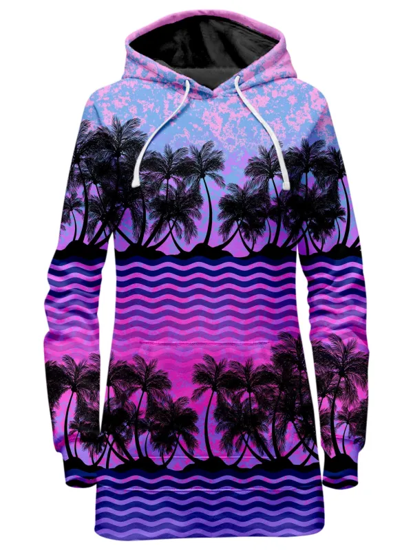 Paradise Palm Trees Hoodie Dress sold by iEDM