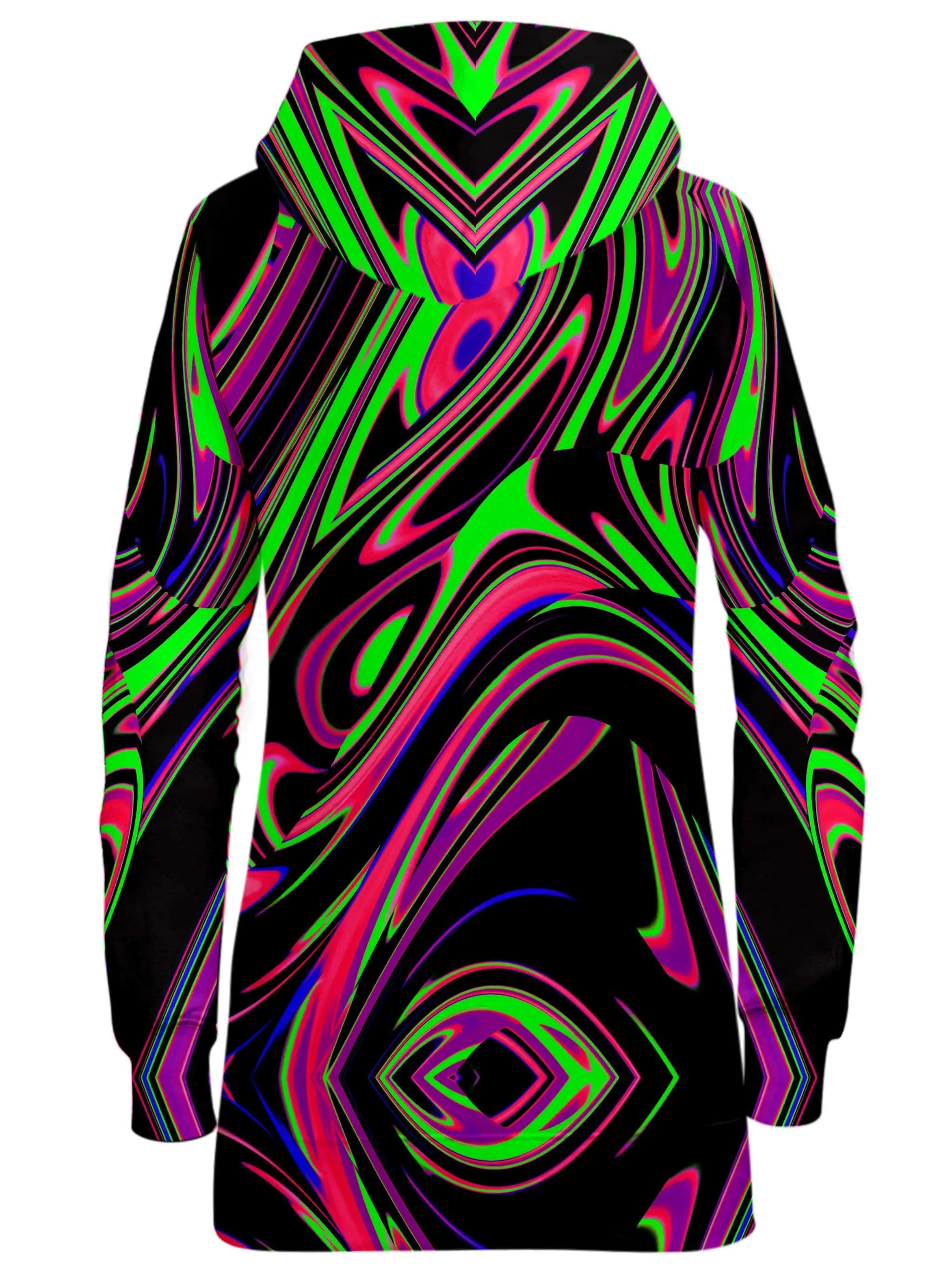 Pink and Green Blackout Drip Hoodie Dress sold by iEDM product image thumbnail 2