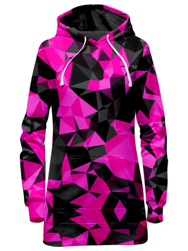 Pink and Black Geo Hoodie Dress sold by iEDM