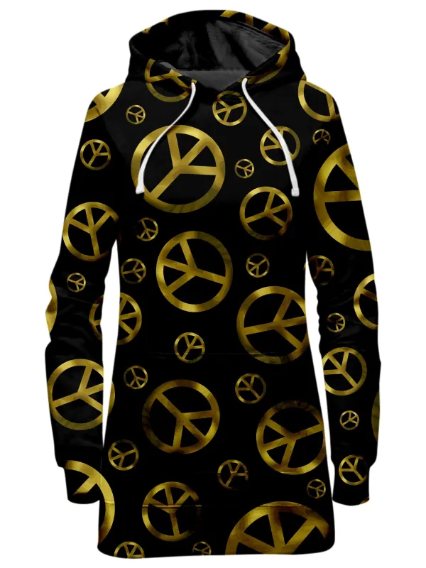 Peace Sign Gold Hoodie Dress sold by iEDM