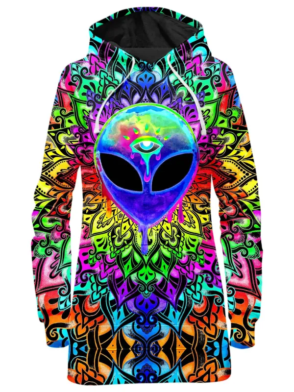 Psy Alien Purple Hoodie Dress sold by iEDM